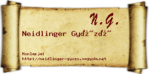 Neidlinger Győző névjegykártya